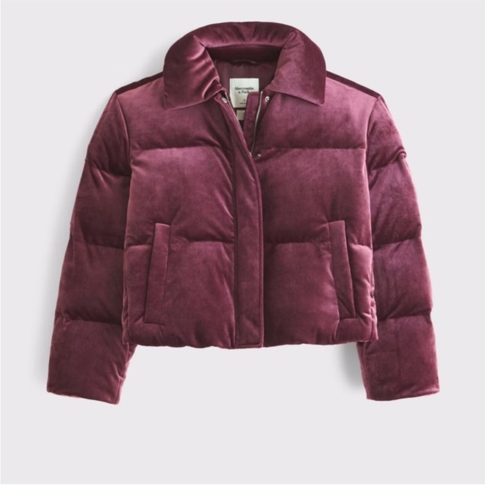 Abercrombie & Fitch Burgundy Puffer Coat NWT